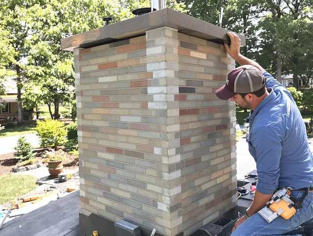 Garden City Chimney Sweep completing a modern chimney remodel in Garden City, GA