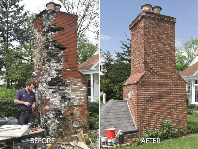 Garden City Chimney Sweep performing a full chimney restoration in Garden City, GA