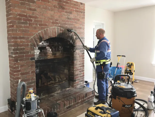 Garden City Chimney Sweep expert performing detailed chimney sweep in Garden City, GA